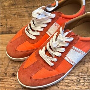 Revitalign.  Size. 8.5. Orange and White Sneakers